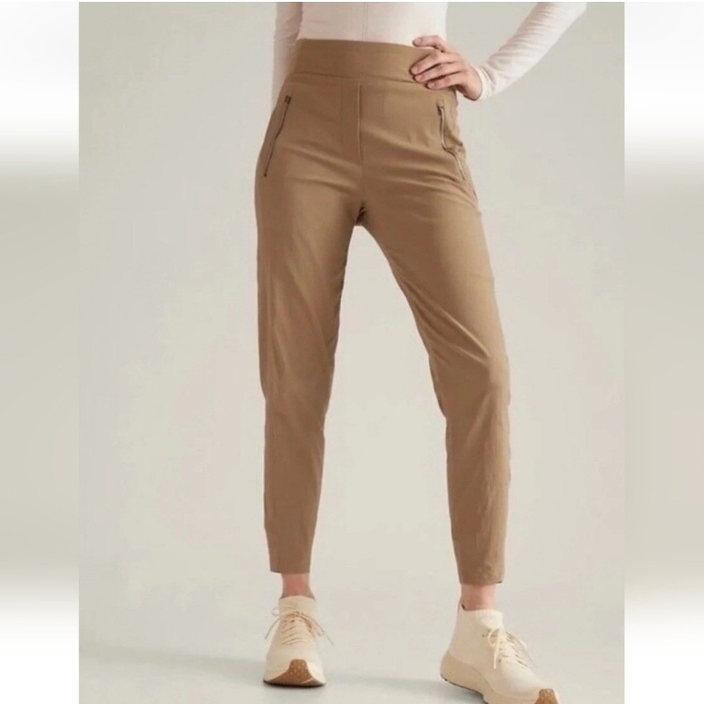 Athleta Trekkie North Jogger Tan Ripstop Hiking Utility Pants Size 14P